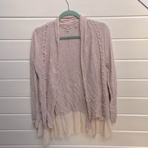 Anthropologie dusty rose cardigan